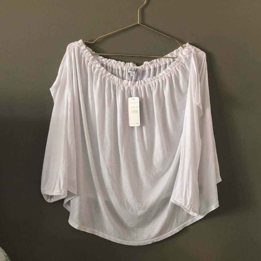 Splendid White Off Shoulder Top - Picture 2 of 4